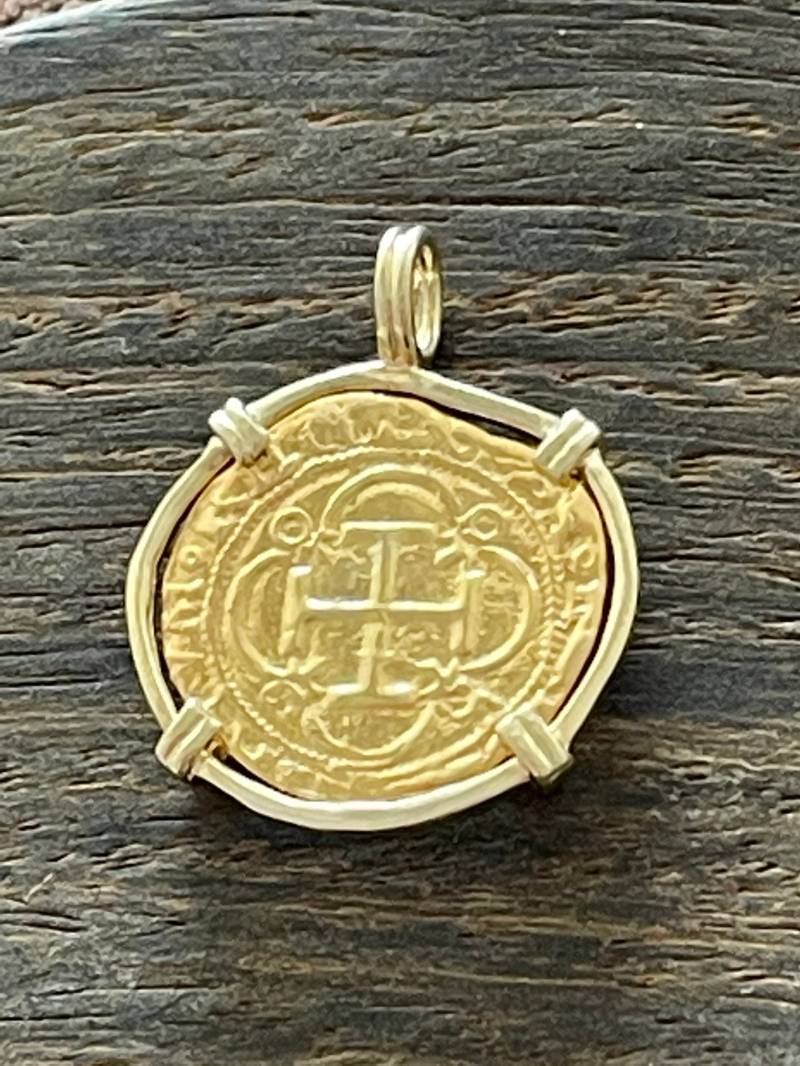 Atocha Gold Münzanhänger Aus 14Kt Massivem Reinem von KEYWESTTREASURESHOP
