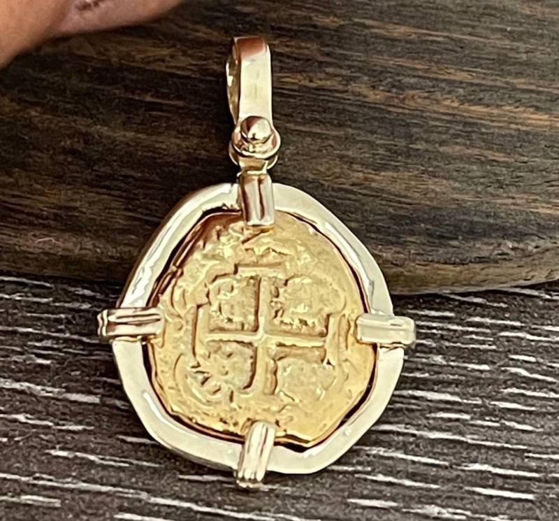 Atocha Gold Münze Anhänger Aus 14Kt Massivem Reinem von KEYWESTTREASURESHOP