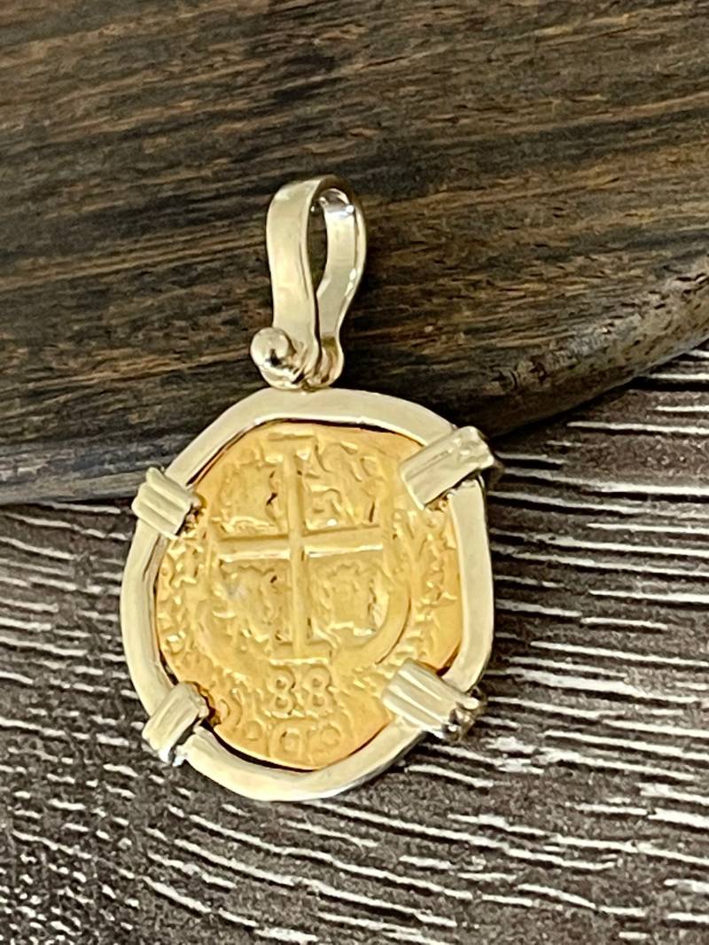 Atocha Gold Münze Anhänger Aus 14Kt Massivem Reinem von KEYWESTTREASURESHOP