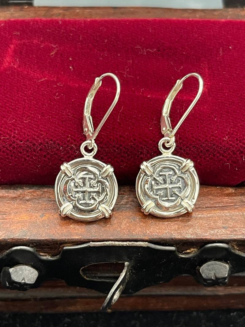 Atocha Schiffbruch Schatz Mel Fisher Silber Münze Ohrhänger von KEYWESTTREASURESHOP