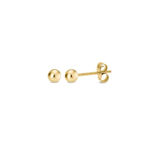 KEZEF 14K Gold Ohrringe | Runde Ball Ohrstecker | Medizinische Ohrstecker Rostfrei und Nickelfrei | Schmuck Damen | Hypoallergene Ohrringe | Sterling Silber Ohrstecker für Frauen in Größen 3mm-9mm von KEZEF