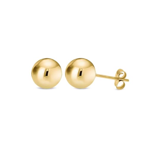 KEZEF 585 Kugel Ohrstecker Gold | Ohrringe Gold | Ohrringe Damen | Elegante Goldene Ohrringe Damen | Trendiger Schmuck für Damen, Herren & Kinder | Erhältlich in mehre Grösse 3mm- 9mm von KEZEF