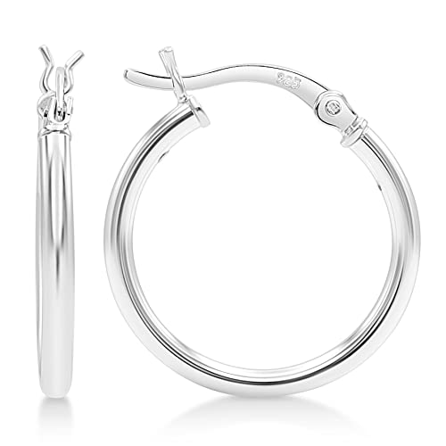 KEZEF Creolen Silber 925 | 2mm Hochglanzpolierte Ohrringe Silber 925 für Damen, Mädchen und Männer | Schmuck für Damen | Ohrringe Silber 925 Creolen | Creolen 10mm-50mm Durchmesser | Earings for Woman von KEZEF