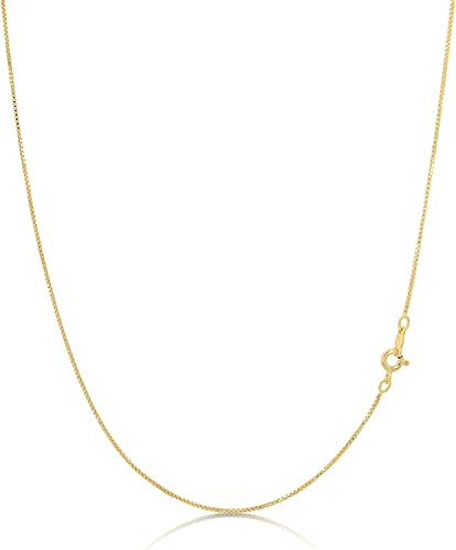 KEZEF Venezianer Goldkette Damen | Goldkette Damen ohne Anhänger | 18Karat vergoldete Halskette aus 925 Silber |1 mm goldene Kette | Goldkette Frauen | Wasserfest | Necklace Chain Women | Goldschmuck von KEZEF