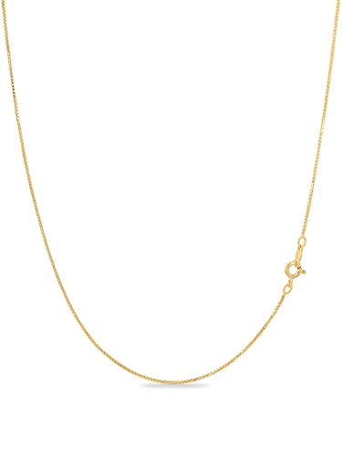 KEZEF Venezianer Goldkette Damen | Goldkette Damen ohne Anhänger | 18Karat vergoldete Halskette aus 925 Silber |1 mm goldene Kette | Goldkette Frauen | Wasserfest | Necklace Chain Women | Goldschmuck von KEZEF