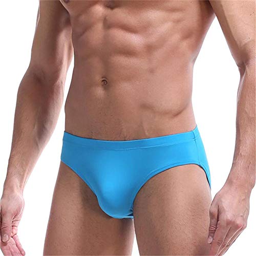 KFBSHEEF 2 stück Heißer Herren Unterwäsche Slips Sommer Herren Slips EIS Transparent Niedrige Taille Sexy Höschen Homosexuell Nahtlose Silkly-Sky_Blue_XXL von KFBSHEEF