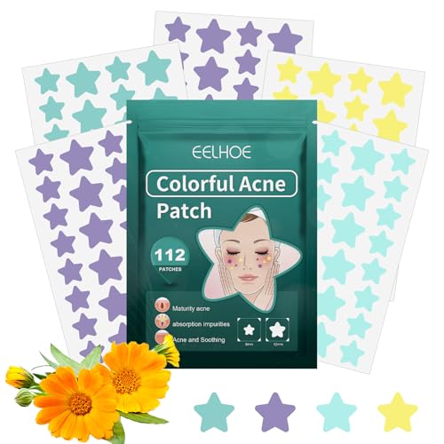 2 Stück Akne Pimple Patch,224 Stars Pickel Patch Pickel-Aufkleber, Hydrokolloid-Flecken, Pickel absorbierende Abdeckung für Hautunreinheiten,Facial Spots Dots, Makelfleck, Hautbehandlung von KFDDRN