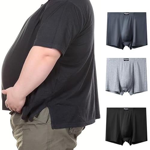 KFEXLYNG Boxershorts Herren (3er Pack) Große Unterwäsche Modal Elastische Bequeme Unterwäsche Weiche und Ideale Passform Oversized Unterwäsche mit vergrößerter und lockerer Passform 10XL 140-170KG von KFEXLYNG