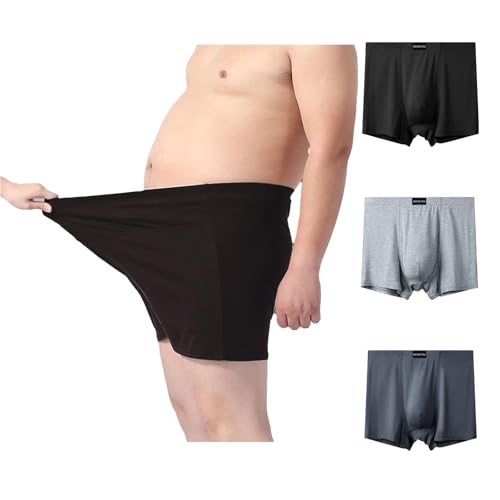 KFEXLYNG 3er Pack Herren Unterhosen Männer Übergrößen Boxershorts Für Männer Mit Dicken Bäuchen Und Dicken Taillen - Komfortable Unterhose, 12XL, 160-200KG von KFEXLYNG