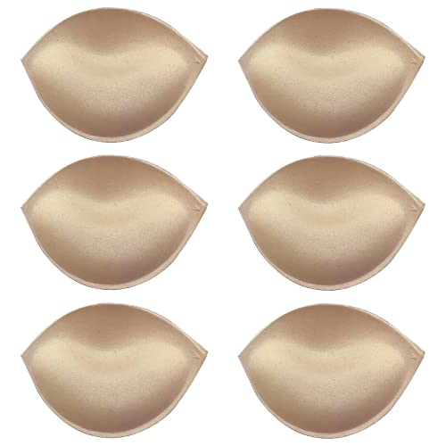 KFLY BH-Pads Bikini-Pad BH-Einsätze Push-up-Pad, 3 Farben, Dreiecksform, Schwarz, Weiß und Beige, Beige – A, Einheitsgröße von KFLY