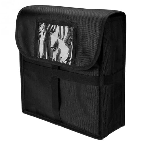 KFXYSM Pizzatasche,Pizzatasche Thermo 11 Zoll Lieferbox Wärmeisolierte Pizza Liefertasche Imbiss Wasserdichtes Gehäuse Heißes Essen Lagerung 33 X cm(Black) von KFXYSM