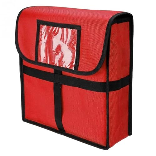 KFXYSM Pizzatasche,Pizzatasche Thermo 11 Zoll Lieferbox Wärmeisolierte Pizza Liefertasche Imbiss Wasserdichtes Gehäuse Heißes Essen Lagerung 33 X cm(Red) von KFXYSM