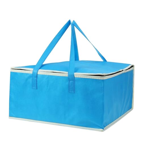 KFXYSM Pizzatasche,Pizzatasche Thermo 16 "Isolierte Tasche Kühltasche Isolierung Falten Picknick Tragbare Eispackung Lebensmittel Thermalbeutel Essen Liefertasche Pizza Bag(Blue) von KFXYSM
