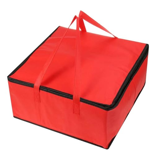 KFXYSM Pizzatasche,Pizzatasche Thermo 16 "Isolierte Tasche Kühltasche Isolierung Falten Picknick Tragbare Eispackung Lebensmittel Thermalbeutel Essen Liefertasche Pizza Bag(Red) von KFXYSM