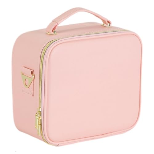 Kosmetiktasche mit Spiegel Make-up-Tasche mit beleuchtetem Spiegel for Damen, Kosmetiktasche, Reise-Make-up-Tasche, großes Fassungsvermögen for Damen Schminktasche mit Spiegel und Licht(D) von KFXYSM