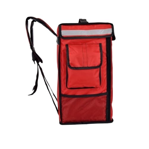 Pizzatasche,Pizzatasche Thermo 35l Rucksack Große Kühler Taschen Kuchen Takeaway Box Gefrierfach Fast Food Pizza Lieferung Inkubator Eisbeutel Mahlzeit Paket(Red) von KFXYSM