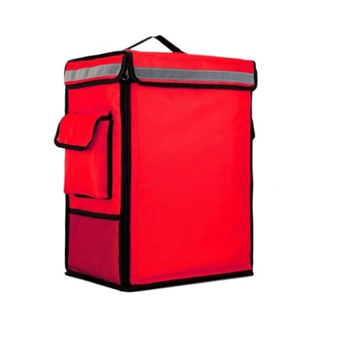 Pizzatasche,Pizzatasche Thermo Camping Picknick Kühler Strand Tasche Thermische Lebensmittel Kühlschrank Träger Outdoor Große Reise Korb Tourist Gerichte Rucksack Lunch Box(Red) von KFXYSM
