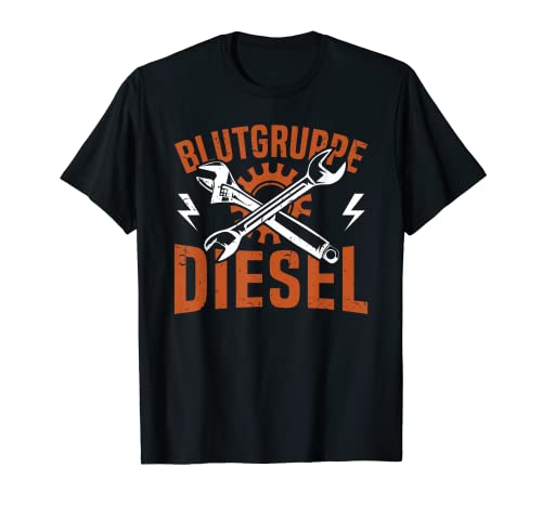 Herren Auto Tuning Blutgruppe Diesel KFZ Mechaniker Handwerker T-Shirt Herren Auto Tuning Blutgruppe Diesel KFZ Mechaniker Handwerker T-Shirt von KFZ Handwerker Kleidung