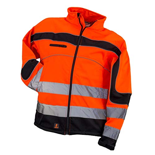 KG Urgent Softshelljacke Arbeitsjacke NEON ORANGE Softshell Wasserdicht Herrenjacke Berufsjacke Winterjacke (M) von KG