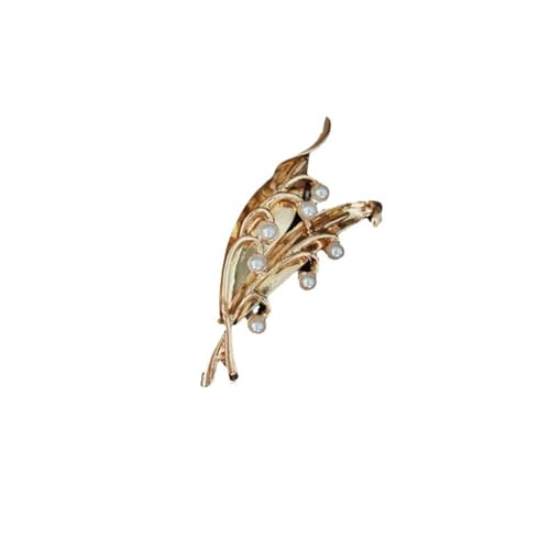 Perle Orchidee Retro Brosche Elegante Pflanze Corsage Pin Kleidung Zubehör für Hut Kleidung Rucksack für Mäntel Jacken Pullover Zubehör von KGADRX