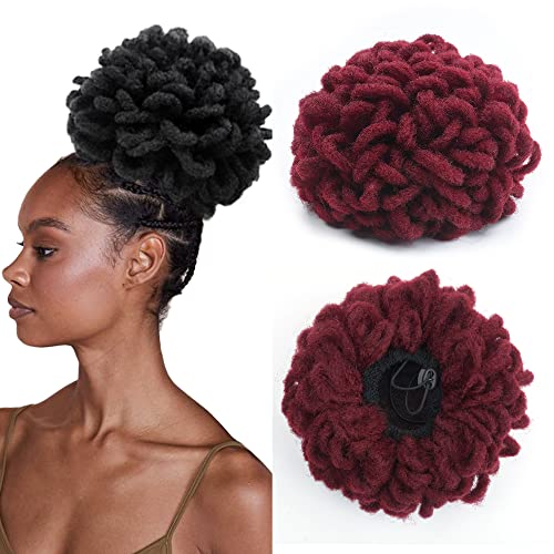 KGBFASS 25,4 cm große Dreadlocks mit Kordel für Dreadlocks, Dreadlocks, synthetische Dreadlocks, mit Clip, für schwarze Frauen, Burgunderrot (Bug#) von KGBFASS