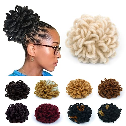 KGBFASS Blonde Dutts für schwarze Frauen, mit Kordelzug, Pferdeschwanz, Blütenblatt-Dutt, lockige Dreadlocks, Dreadlocks, Kunsthaarsträhnen, Pferdeschwanz, synthetische Haarverlängerungen mit Clip in KGBFASS Blonde Dutts für schwarze Frauen, mit Kordelzug, Pferdeschwanz, Blütenblatt-Dutt, lockige Dreadlocks, Dreadlocks, Kunsthaarsträhnen, Pferdeschwanz, synthetische Haarverlängerungen mit Clip in von KGBFASS