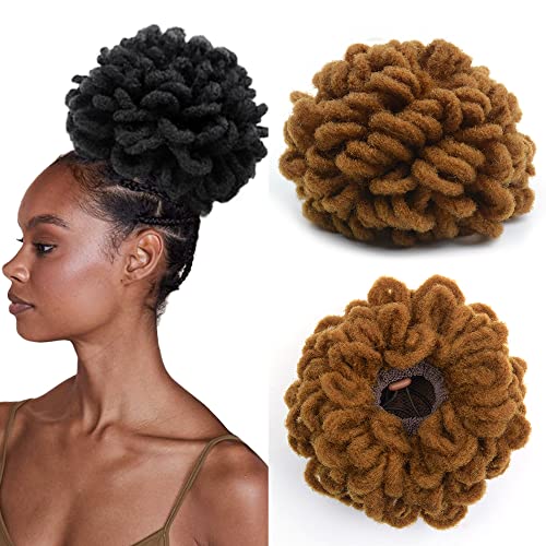 KGBFASS Dreadlocks für Dreadlocks, große Dreadlocks, braun, geflochten, lockig, synthetische Dreadlocks, Clip, Pferdeschwanz für schwarze Frauen, 25,4 cm (10 Zoll) (30#) von KGBFASS
