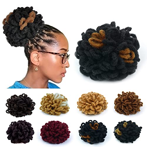 KGBFASS Loc Haarknoten für schwarze Frauen, gelockt, Blütenblatt, Dreadlocks, Zöpfe, Zöpfe, Pferdeschwanz, Haargummi, Haargummi, Pferdeschwanz, Haargummis, Pferdeschwanzhalter (1B und 30#) von KGBFASS