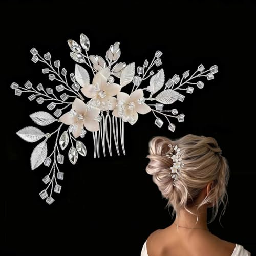 KGCGJVB Braut-Haarkamm-Clips für Hochzeit, goldfarben, Kristall-Haarschmuck, Braut-Dutt-Clip-Kämme mit Kristallen, eleganter Kamm für Bräute, Brautjungfer, Haarteil, Clip-Teile für Hochzeitsfrisur KGCGJVB Braut-Haarkamm-Clips für Hochzeit, goldfarben, Kristall-Haarschmuck, Braut-Dutt-Clip-Kämme mit Kristallen, eleganter Kamm für Bräute, Brautjungfer, Haarteil, Clip-Teile für Hochzeitsfrisur von KGCGJVB