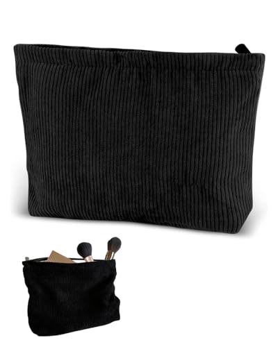 KGDUYC 1 Cord-Kosmetiktasche, kleine Kosmetiktasche, Canvas-Tasche, Organizer, Reise-Toilettenbeutel, Frauen-Zubehör-Organizer, schwarz von KGDUYC