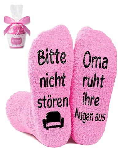 KGDUYC 1 Paar rutschfeste Socken Oma Mama Socken mit Motiv Geschenk Weihnachten Geschenke Geburtstag Geschenke - Oma-Stil von KGDUYC