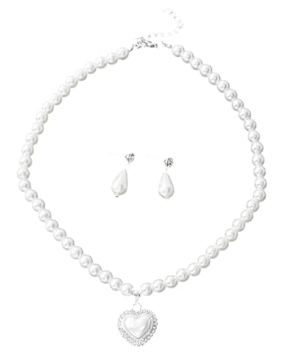 KGDUYC 1 Satz Mehrreihige Perlenkette Damen Hochzeits 3 reihig Perlen Choker Weiß Mehrschichtige Halskette Set Schmuck，perlenschmuck，perlenschmuck set damen，halskette damen perlen，choker perlen von KGDUYC