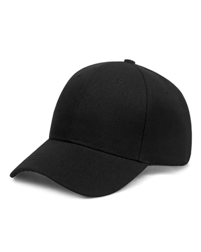 KGDUYC 1 Stück Basecap Unisex, Freizeit Baseball Cap Herren und Damen, Sonnenschutz Baseballkappe Einstellbare Kappe mit Schirm, für Outdoor Running Tennis Golf Reisen - Schwarz von KGDUYC