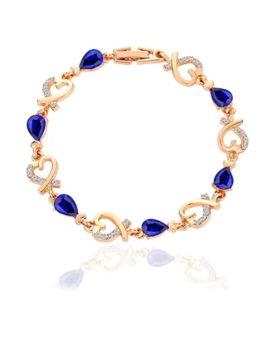 KGDUYC 1 Stück Gelbgold Armband Damen 18k Gold Tennisarmband Elegantes Gelbgold Tennisarmband mit Zirkonia Kristallen Schmuck Geschenk von KGDUYC