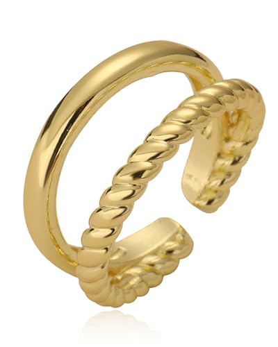 KGDUYC 1-teiliger Ring 925 Silber Damen verstellbarer Ring stapelbare Ringe für Daumen Ehering Verlobungsring Verlobungsring Damenring Gold Roségold von KGDUYC