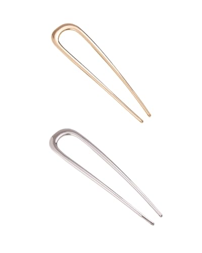 KGDUYC 2 Stk Haarnadel Haarnadeln Groß Metall U-Förmige 2 Zinken Hochsteckfrisur Chignon Pins Haarnadel Haarpin Haarnadeln U-Förmig Französisch Stil Haar Hochsteckfrisuren Für Frauen Gold/Silber KGDUYC 2 Stk Haarnadel Haarnadeln Groß Metall U-Förmige 2 Zinken Hochsteckfrisur Chignon Pins Haarnadel Haarpin Haarnadeln U-Förmig Französisch Stil Haar Hochsteckfrisuren Für Frauen Gold/Silber von KGDUYC