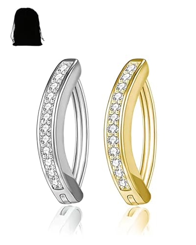 KGDUYC 2 Stück 14G Bauchnabelpiercing Silber, Antiallergie Bauchnabelpiercing Gold Chirurgenstahl, Nabelpiercing Belly Piercing Bauchnabel Silber/Gold Körperschmuck, Piercing Schmuck für Damen Herren von KGDUYC