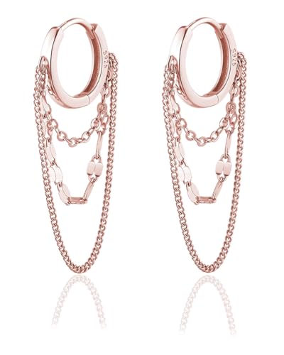 KGDUYC 2 Stück 925 Sterling Silber Damen Ohrringe, Ohrringe, Tropfen Ohrringe, Kette Ohrringe von KGDUYC