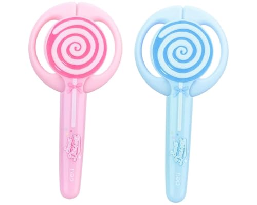 KGDUYC 2 Stück Kinderschere, Kinder Bastelschere Vorschule Training Schere Kinder Sicherheit Schere Art Craft Schere,bastelschere kinder,schere kleinkind,zick zack schere,scheren set，Lutscherform von KGDUYC