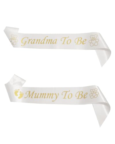 KGDUYC 2 Stück Papa- und Mama-Gürtel, für werdende Eltern, Schulterriemen, Babyparty-Gürtelset zur Bekanntgabe des Geschlechts, Babyparty-Dekoration von KGDUYC