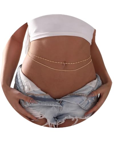 KGDUYC 2 Stück bauchkette Gold for Frauen- bauchkette für die taillenverstellbare Strand Boho Quaste Taille Schmuck Zubehör Für Frauen Und Mädchen von KGDUYC