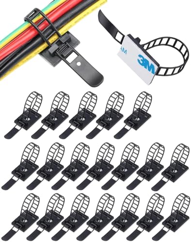 KGDUYC 20 pcs selbstklebender Kabel-Organizer, Kabel-Organizer für Schreibtisch und Wand, wiederverwendbare Klebebinder, hält USB-Kabel, Telefon, Fernseher, Strom und Daten. von KGDUYC