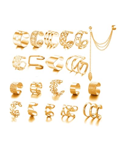 KGDUYC 20pcs Ear Cuff Set Ohrmanschette Ohrringe Clip auf Wickel Ohrring Nicht Piercing Knorpel Manschette Kette Ohrringe Ohrklemme für Damen Einstellbar Schlange Schmetterling Ohr Cuffs KGDUYC 20pcs Ear Cuff Set Ohrmanschette Ohrringe Clip auf Wickel Ohrring Nicht Piercing Knorpel Manschette Kette Ohrringe Ohrklemme für Damen Einstellbar Schlange Schmetterling Ohr Cuffs von KGDUYC