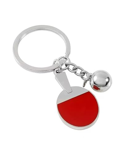 KGDUYC 2PCS Tischtennis Ball Schlüsselbund Schläger Schlüsselanhänger Sport Metall Mini Schlüsselanhänger Geburtstagsgeschenk von KGDUYC