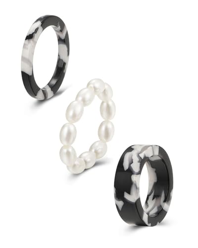 KGDUYC 3 Stück Harz schwarz und weiß Leopard Print Perlenring,Vintage Acryl-Ring, niedlich und modisch Vintage-Schmuck, elegante handgemachte Geschenk für Frauen Männer Teenager Mädchen Jungen KGDUYC 3 Stück Harz schwarz und weiß Leopard Print Perlenring,Vintage Acryl-Ring, niedlich und modisch Vintage-Schmuck, elegante handgemachte Geschenk für Frauen Männer Teenager Mädchen Jungen von KGDUYC
