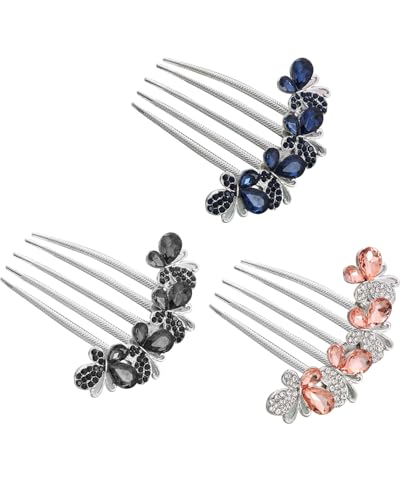 KGDUYC 3pcs Schmetterling und Blumen Haarkämme mit Strass, Haarkämme für Frauen und Mädchen, Geschenke, Braut-Haar-Accessoires, Haarseitenkämme von KGDUYC