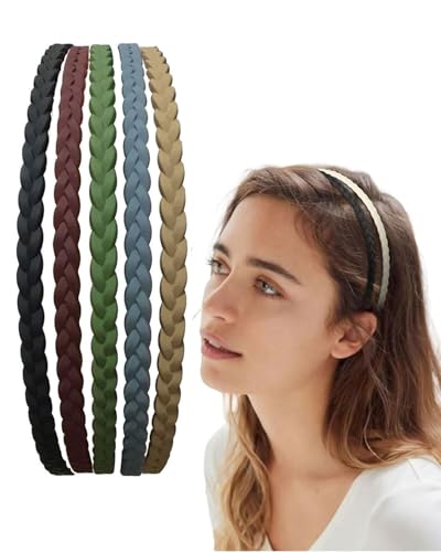 KGDUYC 5 Stück Kunststoff-Stirnbänder Stirnband Kunststoff Dünne Haarbänder mehrfarbige für Mädchen und Damen von KGDUYC