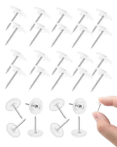 KGDUYC 50 Stück durchsichtige Wäscheklammern, Pinnwandstifte, flache Wäscheklammern, Wäscheklammern mit Aufbewahrungsbox, Weltkarten, Korkbrett, Wandsteckbretter von KGDUYC