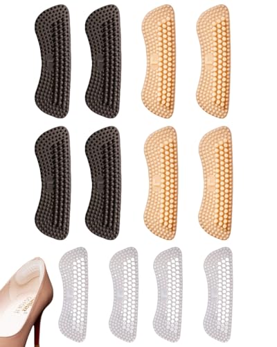 KGDUYC 6 Paar Silikon Fersenschuhpolster für Damen Herren, Fersenschutz, Heel Protector Pads, Selbstklebende, Fersenpolster für High Heels, Weich und Bequem, Verhindert Reibungsblasen,fersenschutz von KGDUYC