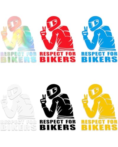 KGDUYC 6 Stück Car Decoration Sticker Reflektierender Aufkleber für Motorräder Respekt vor Radfahrern Autoaufkleber Respect for Cyclists Reflektierender Aufkleber,reflektierende autoaufkleber von KGDUYC